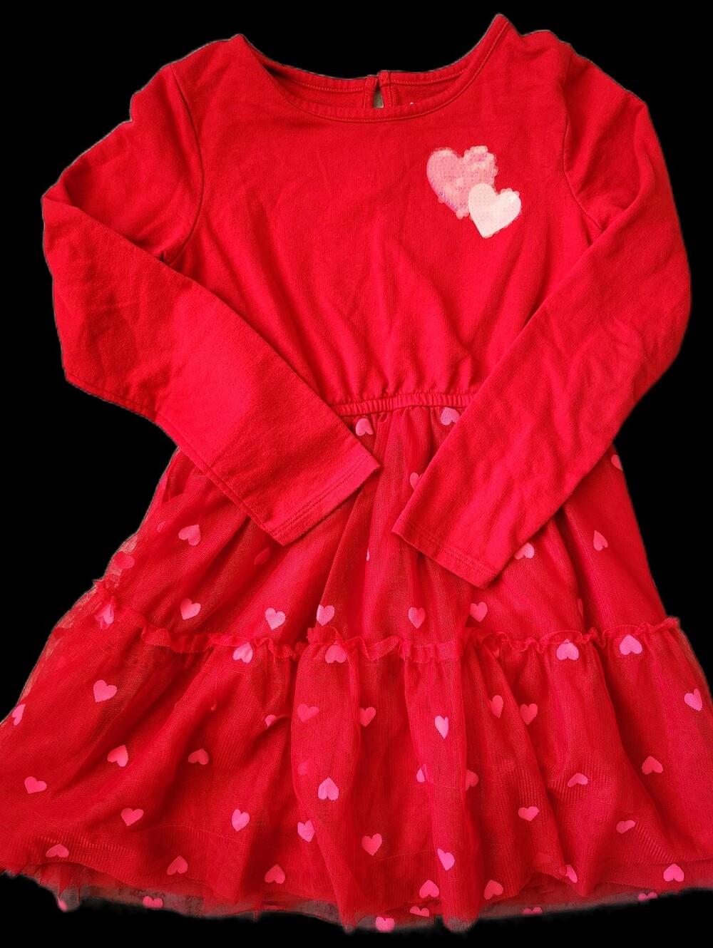 Cat & Jack Red Heart Dress Long Sleeve